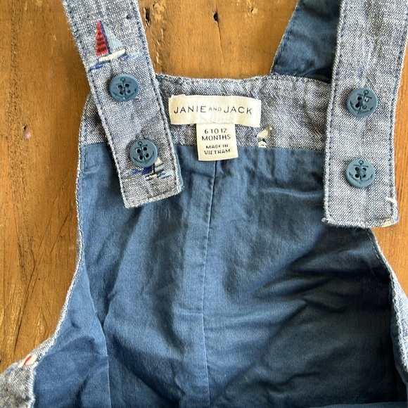 Janie and jack chambray nautical print overalls - Picture 6 of 8
